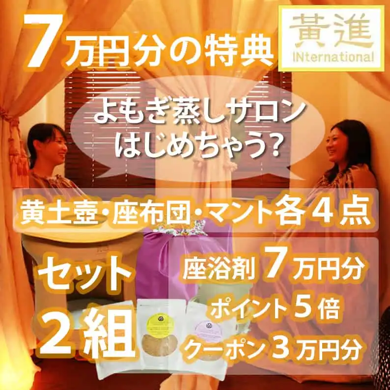 期間限定セール実施中 | 自宅用 業務用 黄土よもぎ蒸しセットの